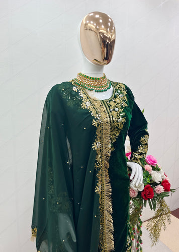 Launching New Disine Velvet Top-Pent With Dupatt Set*👗👈