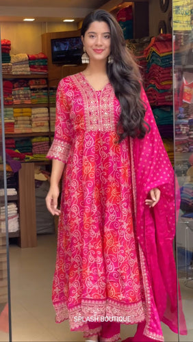 Presenting New Anarkali Gown -Pent  Dupatta Set Fully Stitched Ready To Wear 🔥😍🥰*