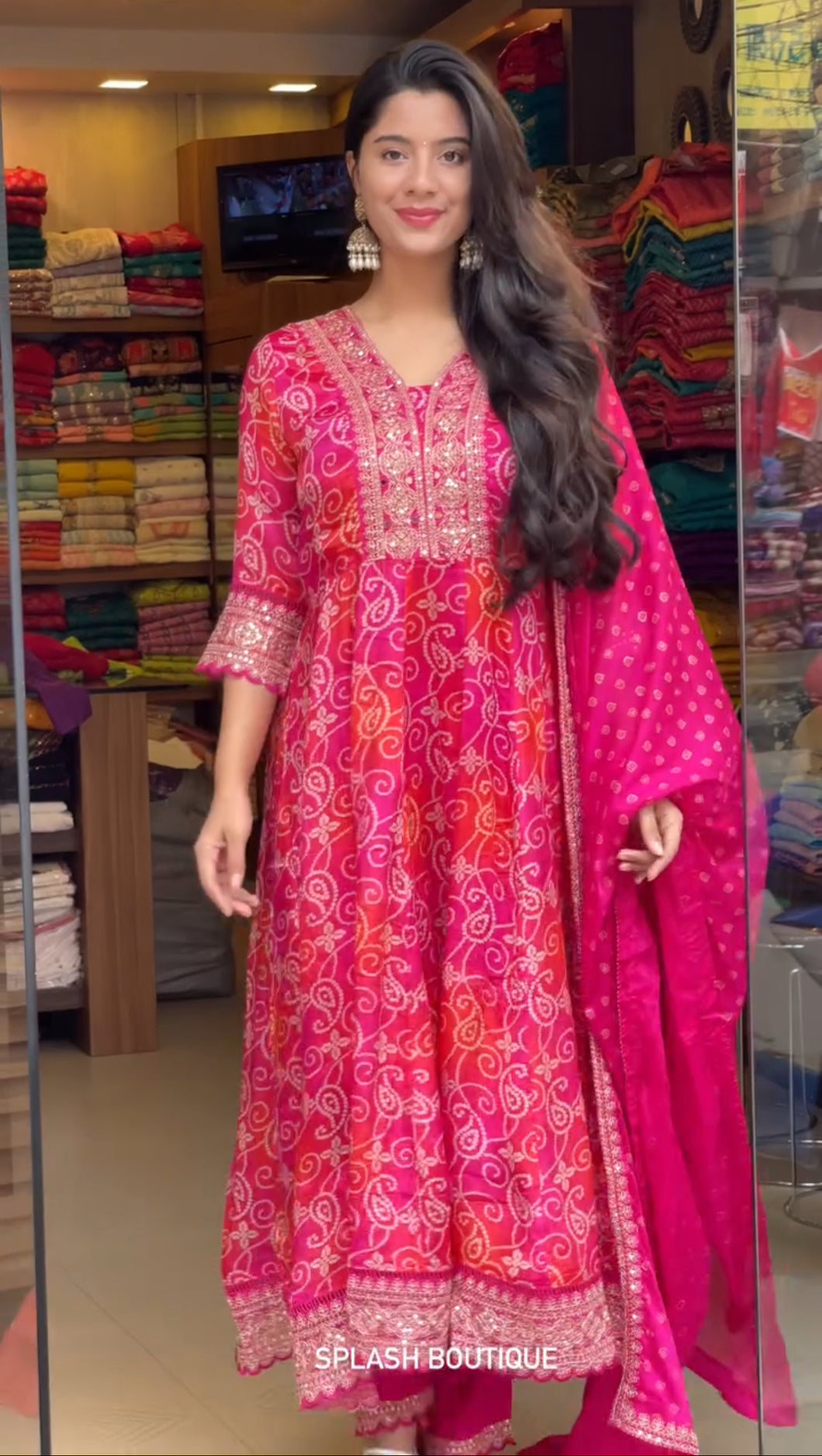 Presenting New Anarkali Gown -Pent  Dupatta Set Fully Stitched Ready To Wear 🔥😍🥰*