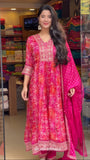 Presenting New Anarkali Gown -Pent  Dupatta Set Fully Stitched Ready To Wear 🔥😍🥰*