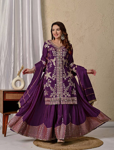 Launching New Designer Party Wear Look Top , Sharara and Dupatta