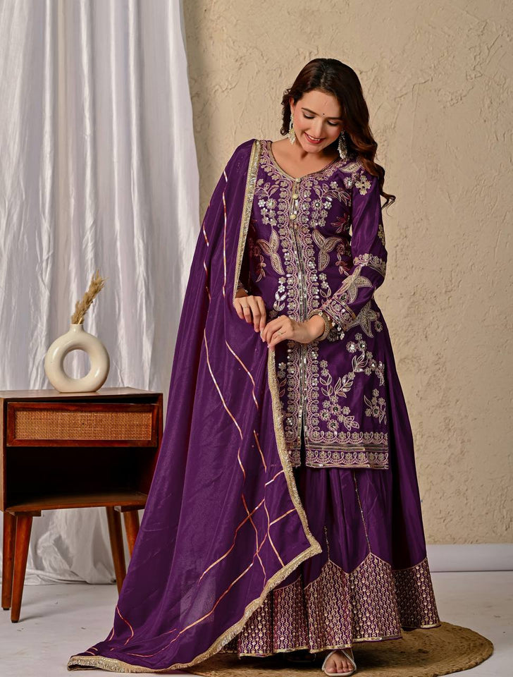 Launching New Designer Party Wear Look Top , Sharara and Dupatta