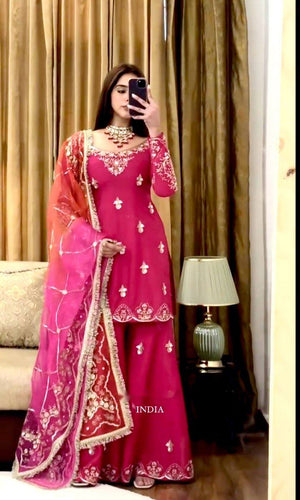 Launching New Design Top&Sarara&dupatta Reddy To Wear Look Design