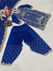 Launching New Designer Party Wear Look Top ,Dhoti Salwar and Dupatta *👌❤️