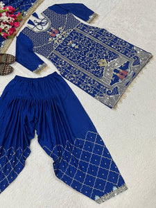 Launching New Designer Party Wear Look Top ,Dhoti Salwar and Dupatta *👌❤️