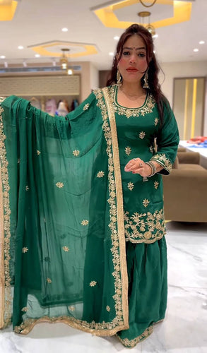 Launching New Designer Party Wear Look Top , Sharara Plazzo  and Dupatta*👌❤️