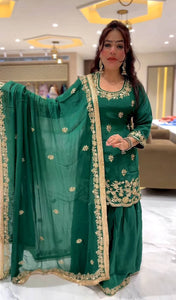 Launching New Designer Party Wear Look Top , Sharara Plazzo  and Dupatta*👌❤️