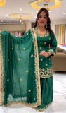 Launching New Designer Party Wear Look Top , Sharara Plazzo  and Dupatta*👌❤️