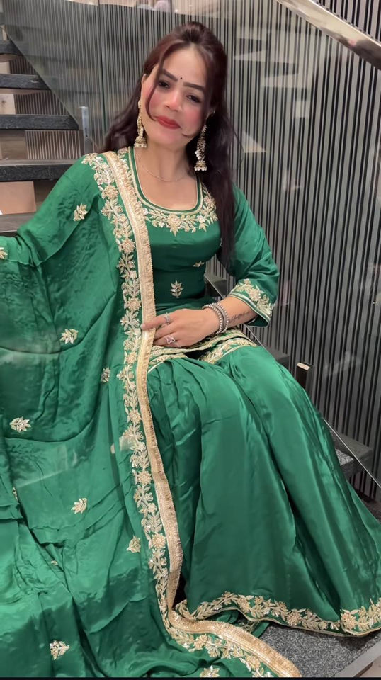 Launching New Designer Party Wear Look Top , Sharara Plazzo  and Dupatta*👌❤️