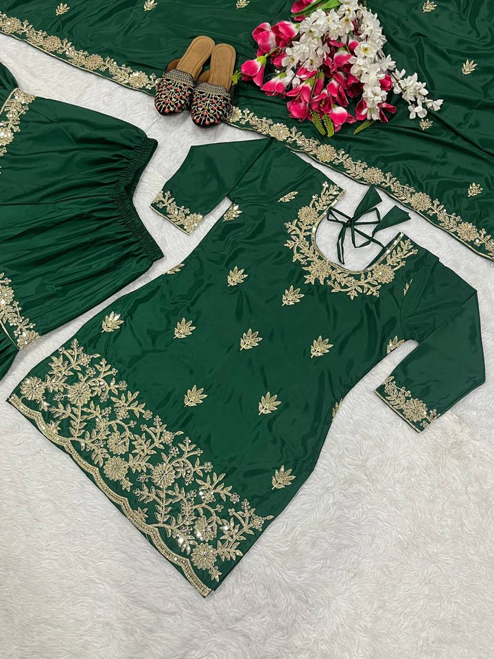 Launching New Designer Party Wear Look Top , Sharara Plazzo  and Dupatta*👌❤️