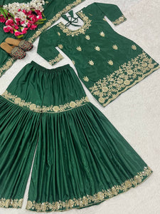 Launching New Designer Party Wear Look Top , Sharara Plazzo  and Dupatta*👌❤️