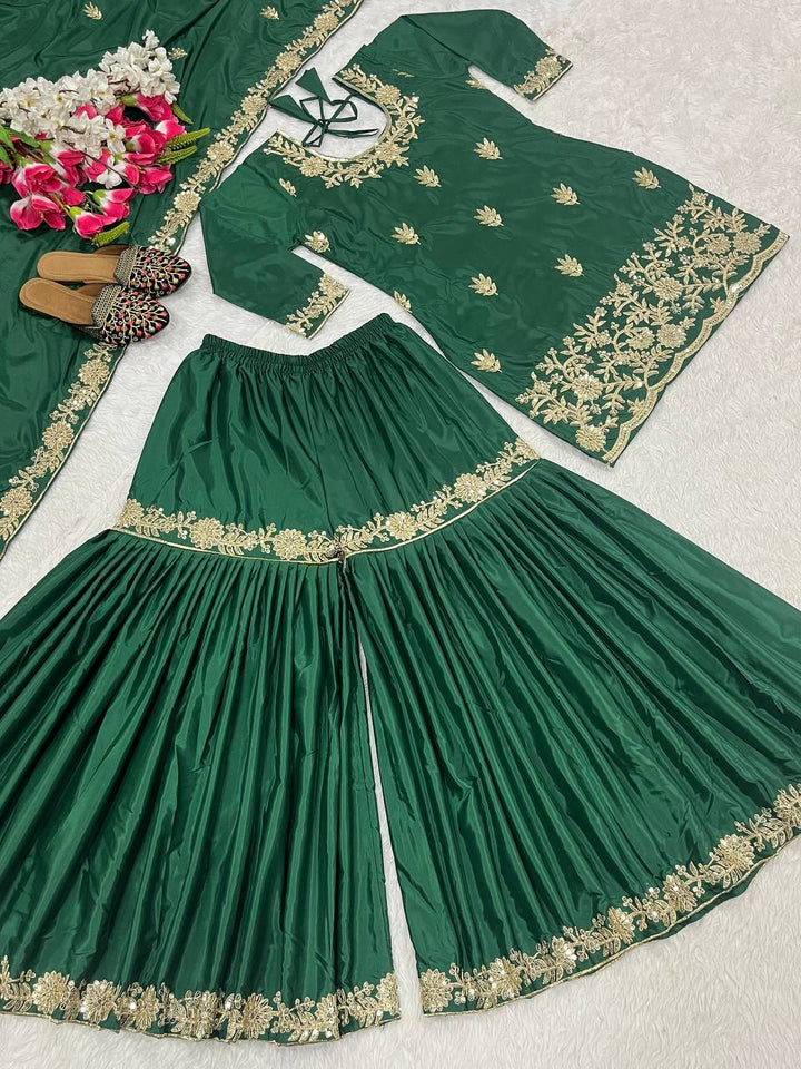 Launching New Designer Party Wear Look Top , Sharara Plazzo  and Dupatta*👌❤️