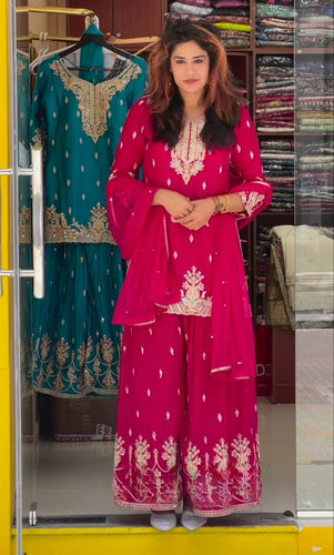 Launching New Designer Party Wear Look Top , Sharara Plazzo  and Dupatta*👌❤️