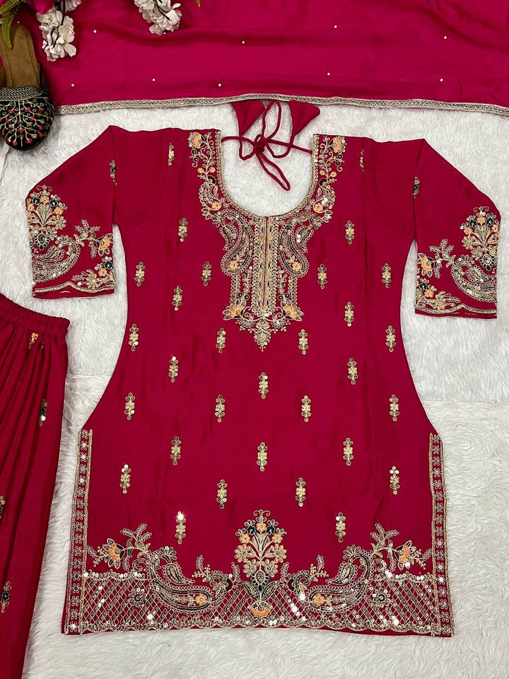 Launching New Designer Party Wear Look Top , Sharara Plazzo  and Dupatta*👌❤️