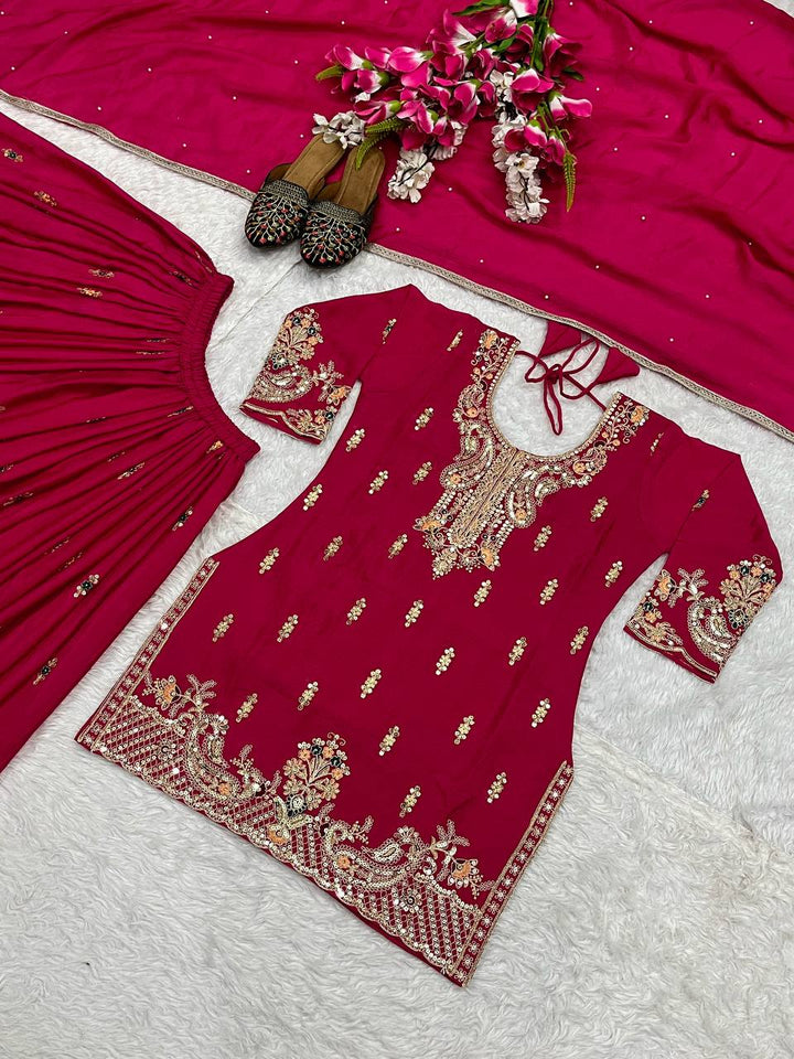 Launching New Designer Party Wear Look Top , Sharara Plazzo  and Dupatta*👌❤️