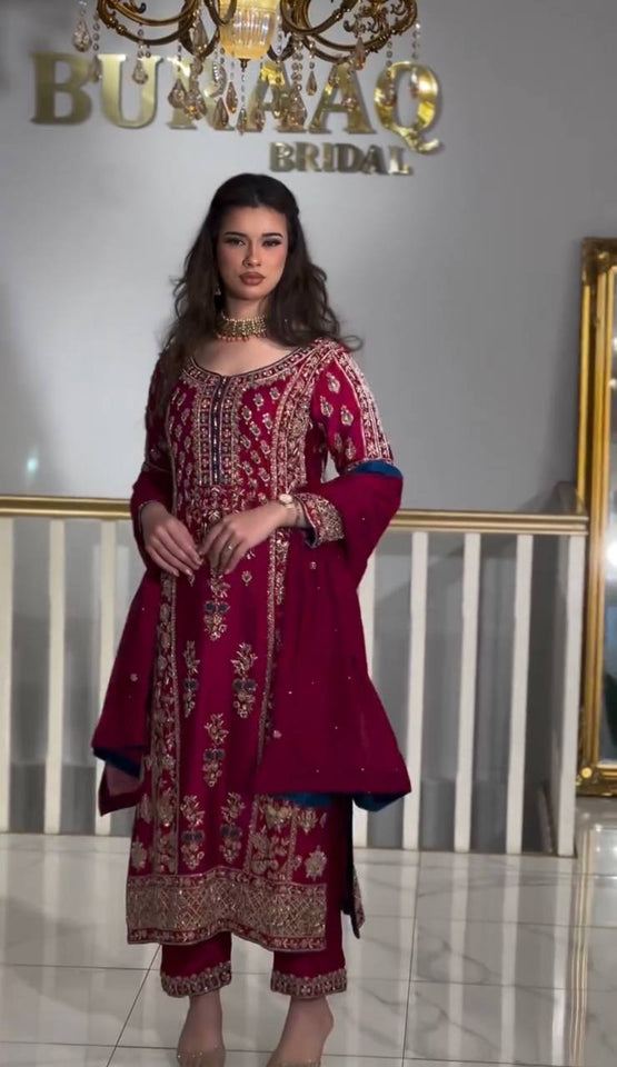 Launching New Designer Party Wear Look Organza Pure Pakistani Suit , Pant and Dupatta