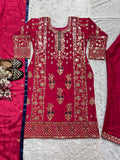 Launching New Designer Party Wear Look Organza Pure Pakistani Suit , Pant and Dupatta