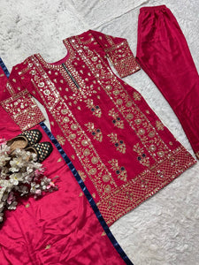 Launching New Designer Party Wear Look Organza Pure Pakistani Suit , Pant and Dupatta