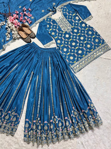 Top And Plazzo With Dupatta
