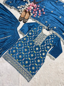 Top And Plazzo With Dupatta