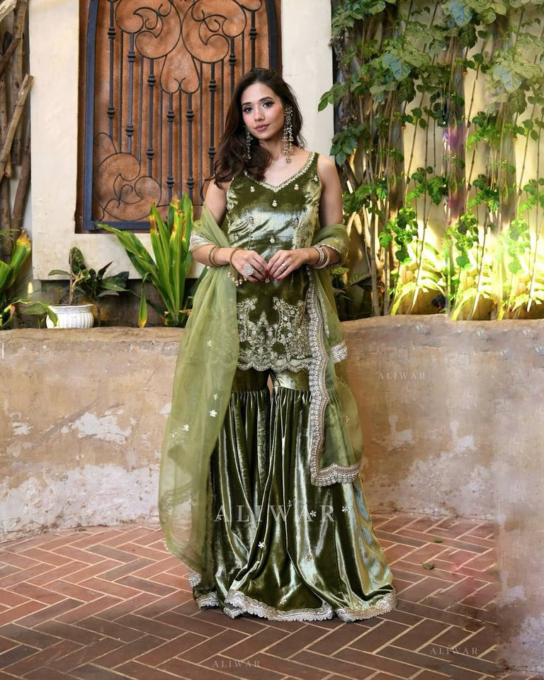 Top And Sharara With Dupatta