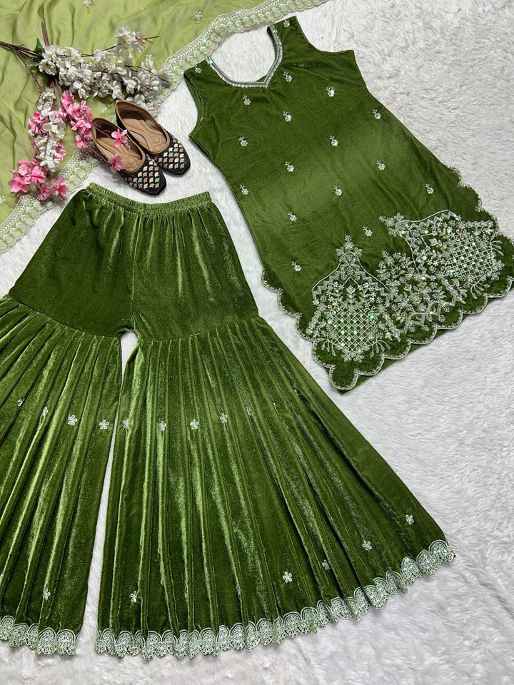 Top And Sharara With Dupatta