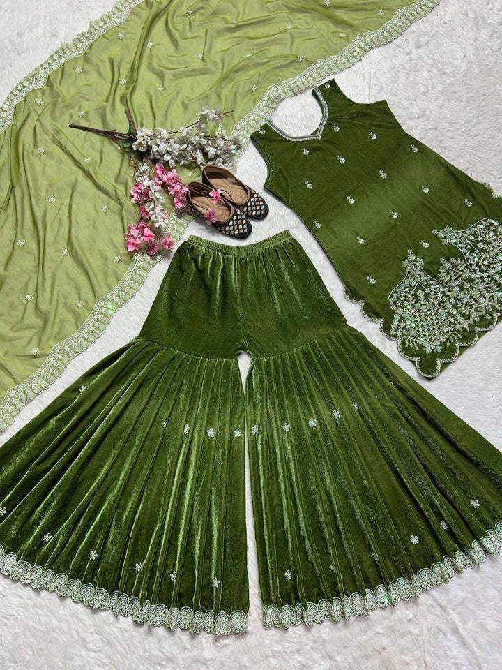 Top And Sharara With Dupatta