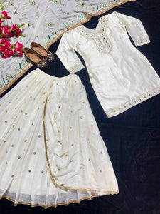 Launching New Designer Party Wear Look Top ,Dhoti Skirt and Dupatta*