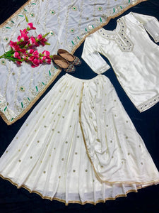 Launching New Designer Party Wear Look Top ,Dhoti Skirt and Dupatta*