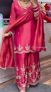 Top And Plazzo With Dupatta