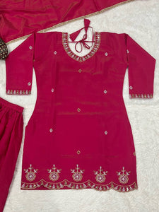 Top And Plazzo With Dupatta