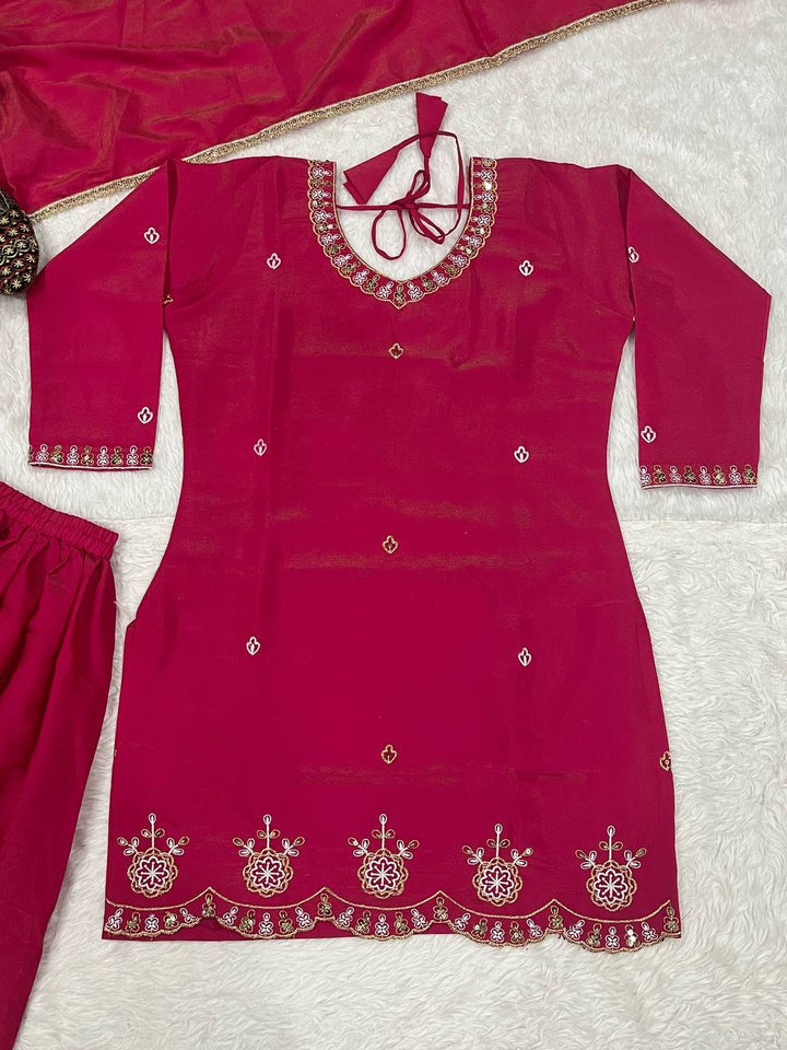 Top And Plazzo With Dupatta