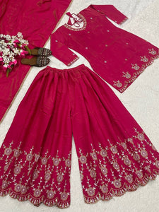 Top And Plazzo With Dupatta