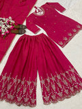 Top And Plazzo With Dupatta