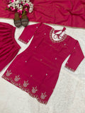 Top And Plazzo With Dupatta