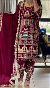 Launching New Designer Party Wear Look Top ,Dhoti Salwar and Dupatta *