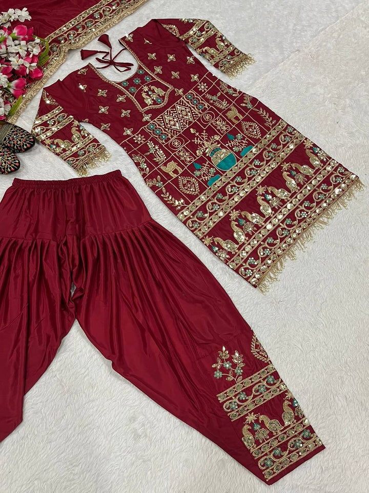 Launching New Designer Party Wear Look Top ,Dhoti Salwar and Dupatta *
