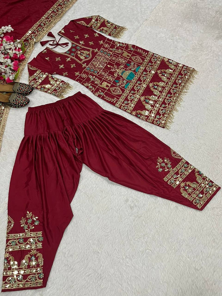 Launching New Designer Party Wear Look Top ,Dhoti Salwar and Dupatta *