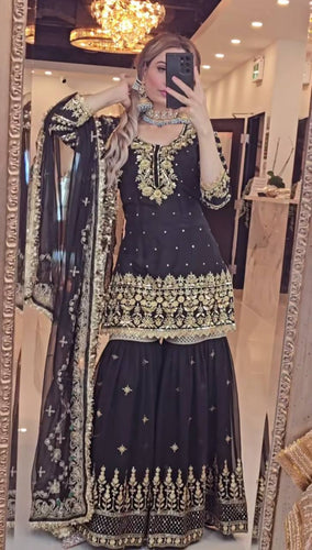 Launching New Designer Party Wear Look Top , Sharara Plazzo  and Dupatta