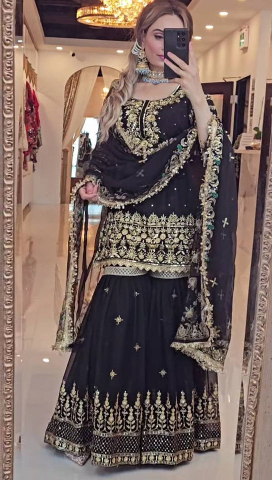 Launching New Designer Party Wear Look Top , Sharara Plazzo  and Dupatta