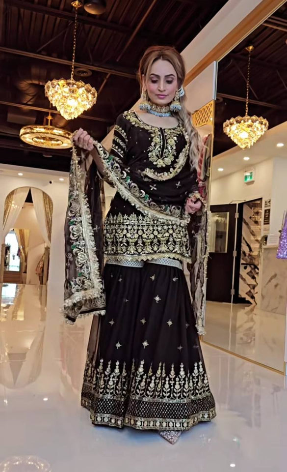Launching New Designer Party Wear Look Top , Sharara Plazzo  and Dupatta