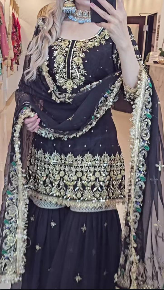 Launching New Designer Party Wear Look Top , Sharara Plazzo  and Dupatta