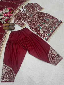 Launching New Designer Party Wear Look Top ,Dhoti Salwar and Dupatta