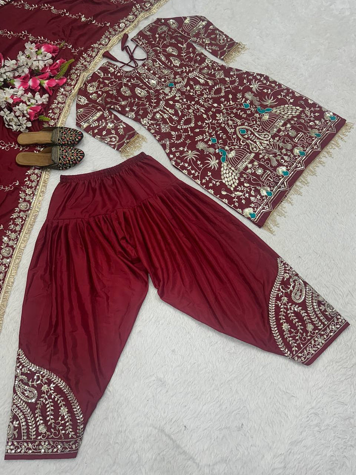 Launching New Designer Party Wear Look Top ,Dhoti Salwar and Dupatta