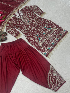 Launching New Designer Party Wear Look Top ,Dhoti Salwar and Dupatta