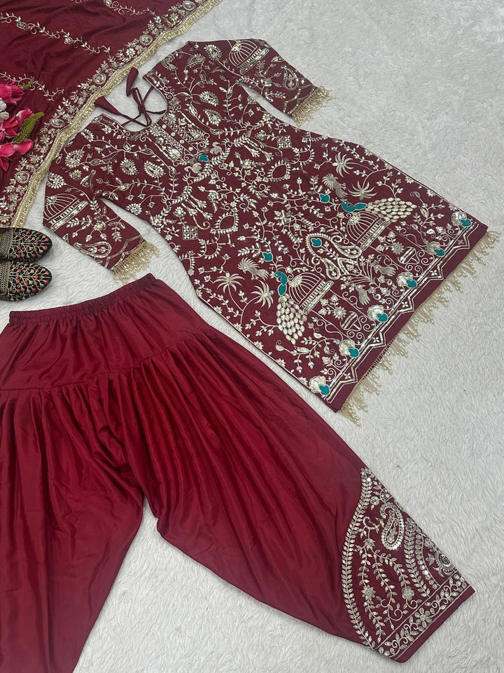 Launching New Designer Party Wear Look Top ,Dhoti Salwar and Dupatta