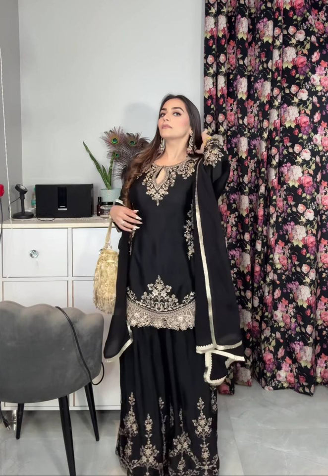 Launching New Designer Party Wear Look Top , Sharara Plazzo  and Dupatta