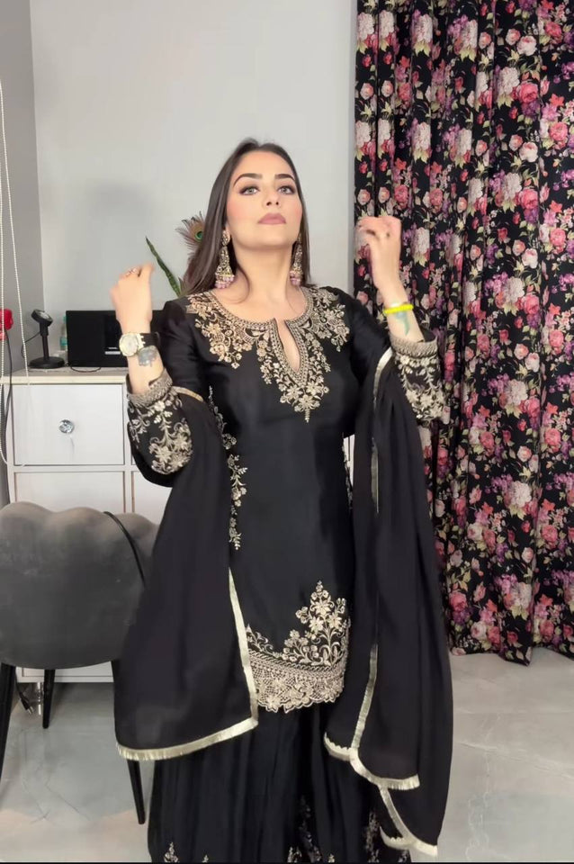 Launching New Designer Party Wear Look Top , Sharara Plazzo  and Dupatta