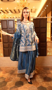 Top And Plazzo  Wih Dupatta