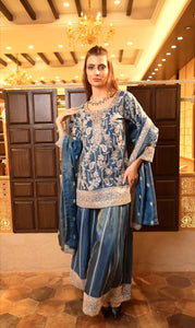 Top And Plazzo  Wih Dupatta